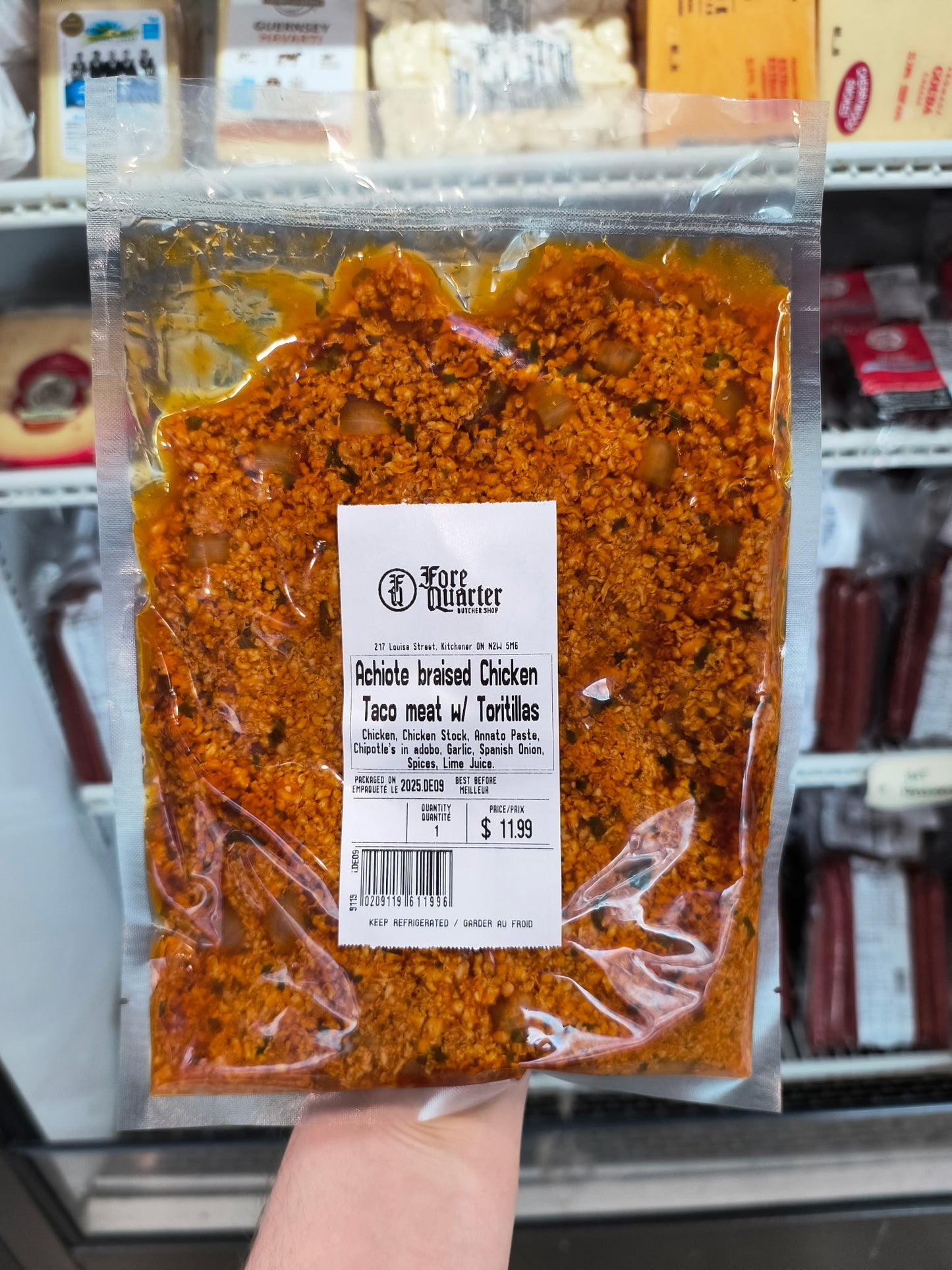 Achiote braised Chicken Taco meat w/ pack of tortillas