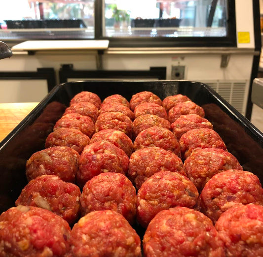 Dry Aged/Wagyu Swedish Meatball $29.99 for 12 meatballs, 1 litre sauce (Pre-cooked in sauce... $20 deposit)